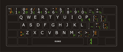Autocollants partie centrale clavier Windows canadien multilingue 01062