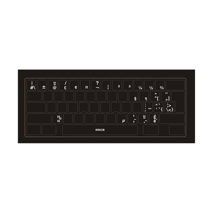 Clavier avec autocollants transparents à lettres blanches français (Canada) installés - 00028