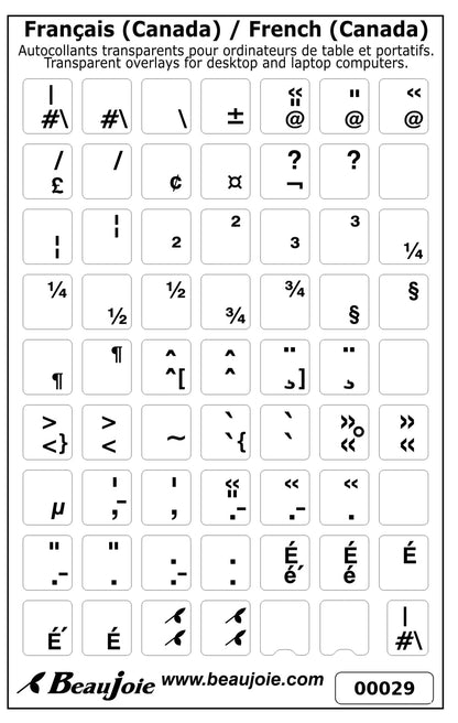 Feuille de 63 autocollants à lettres noires sur fond transparent - 00029