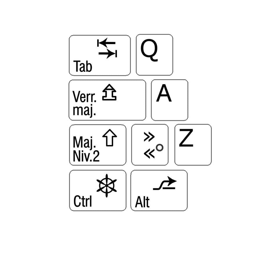 Aperçu des autocollants opaques noir sur blanc pour clavier complet français (Canada) - 01021-12001