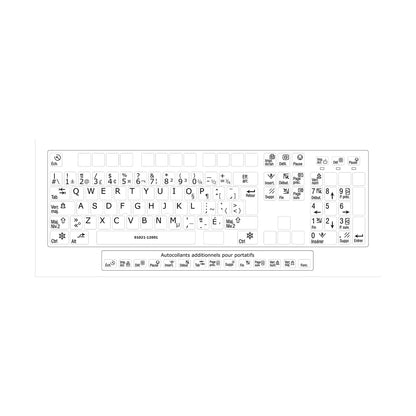 Clavier complet avec autocollants opaques noir sur blanc français (Canada) installés - 01021-12001