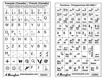 Les 2 feuillets d'autocollants opaques noir sur blanc - 01021-12001