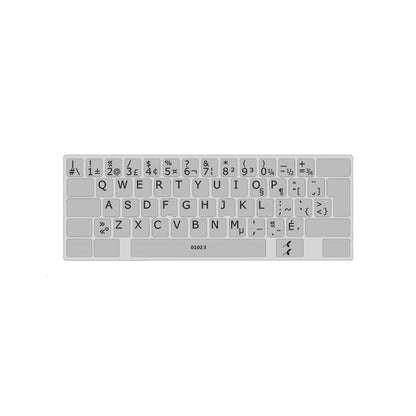 Clavier avec autocollants opaques noir sur gris argenté français (Canada) installés - 01023