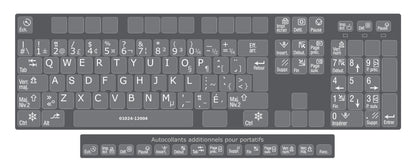 Clavier complet avec autocollants opaques blanc sur gris anthracite français (Canada) installés - 01024-12004