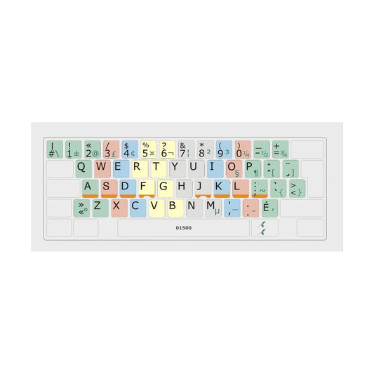 Clavier avec autocollants pour méthode de frappe français (Canada) - 01500