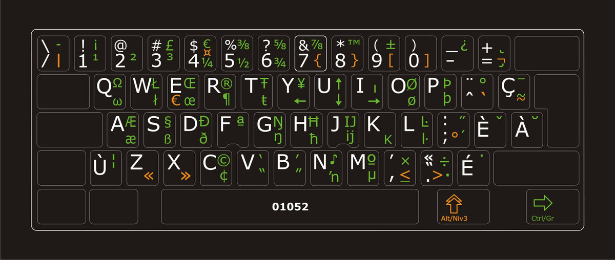 Canadian Multi Keyboard Layout Keyboard stickers for centre section of multilingual Canadian keyboard ...