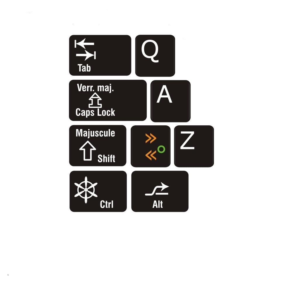 Keyboard stickers for Windows keyboards with bilingual function keys ...