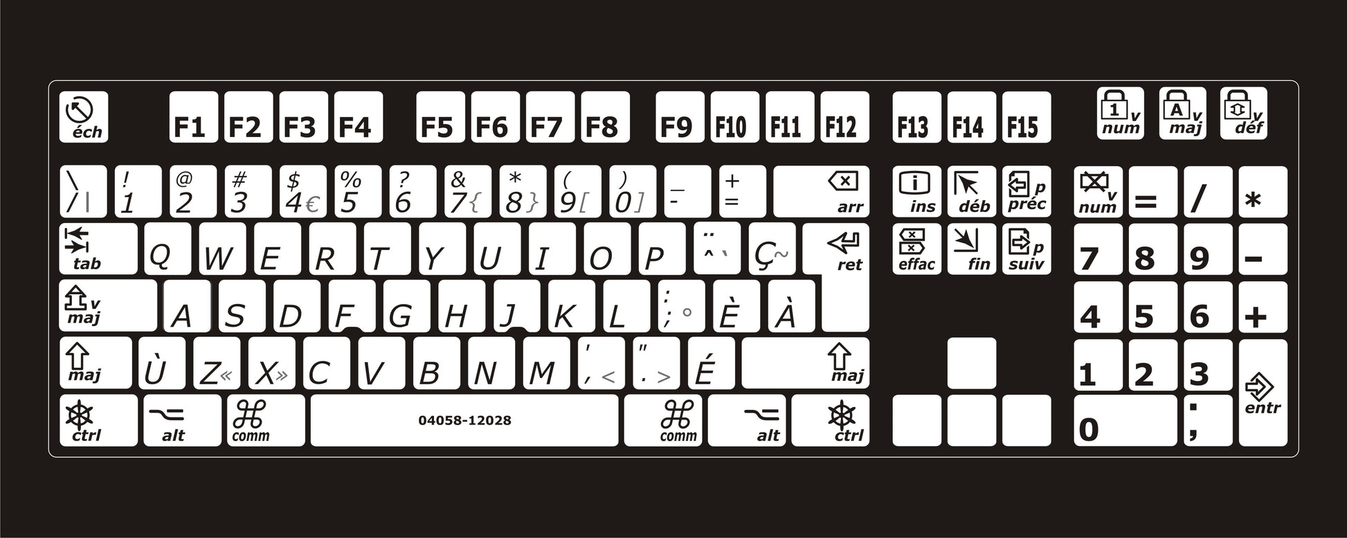 Mac Function Key Sticker Stickers for Mac Keyboard (Canadian French) with function keys in ...
