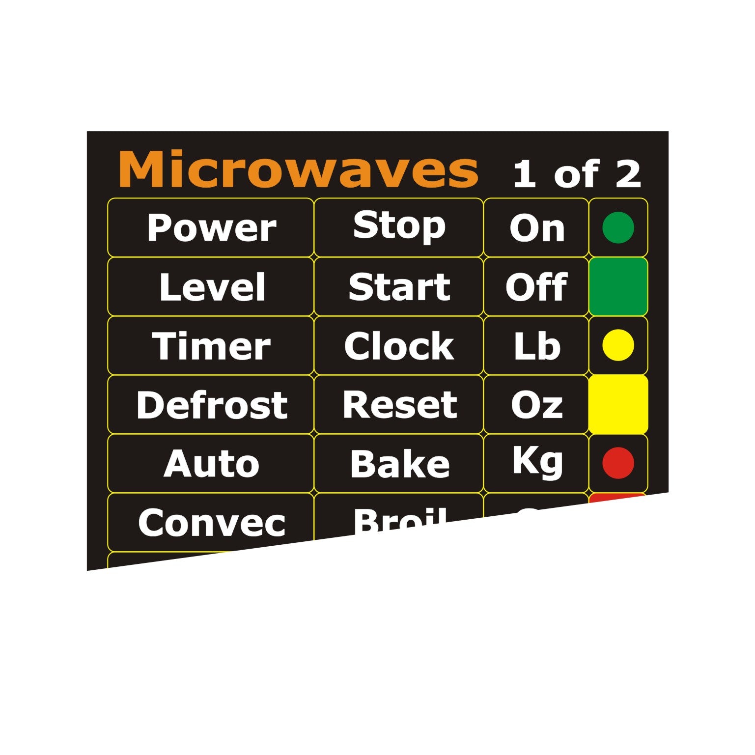 Microwave Sticker Stickers for microwave (English) - 31161 | AbleSee