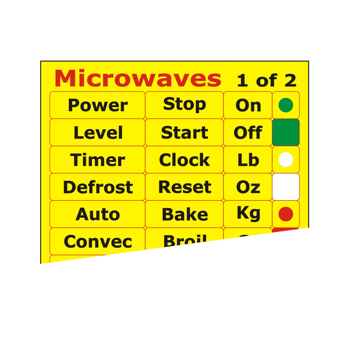 Microwave Sticker Stickers for microwave (English) - 31171 | AbleSee