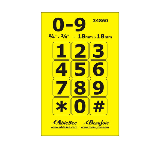 AbleSee Number Stickers Black on White - Vision Forward